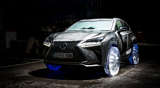 Lexus NX nổi bật với bánh xe làm từ băng